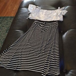 Led maxi skirt and crop top size 5 euc